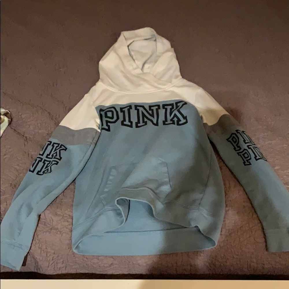 victoria secret/pink teal hoodie